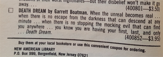 death dream garrett boatman