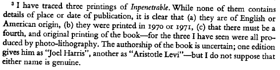 francis king inpenetrable footnote